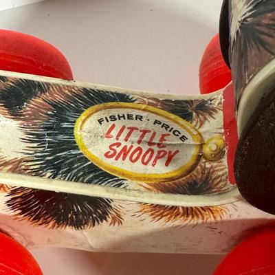 LOT 103C: Vintage Children’s Toys - Fisher Price 1965 Jolly Jalopy & Little Snoopy pull toys, Joanne Fox Jack in the Box & More