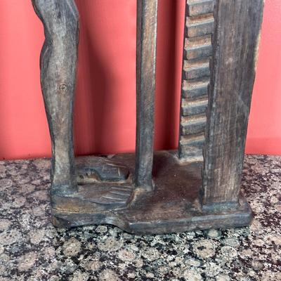 LOT 107C: African Hand Carved Wooden Cd Holder
