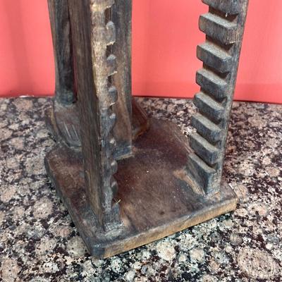 LOT 107C: African Hand Carved Wooden Cd Holder