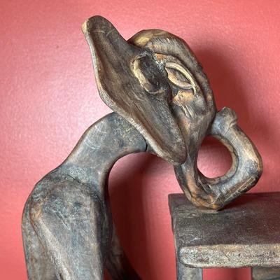 LOT 107C: African Hand Carved Wooden Cd Holder