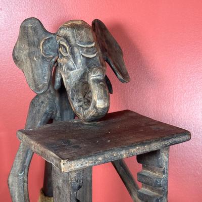 LOT 107C: African Hand Carved Wooden Cd Holder