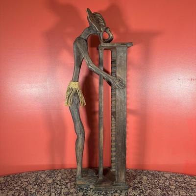 LOT 107C: African Hand Carved Wooden Cd Holder