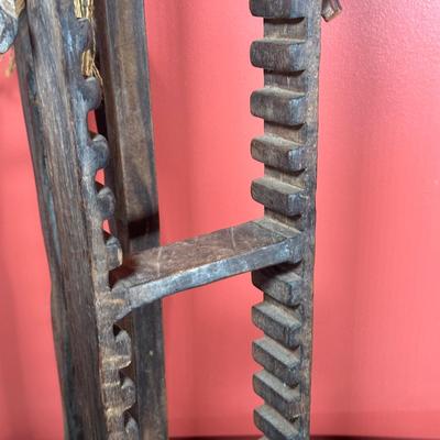 LOT 107C: African Hand Carved Wooden Cd Holder