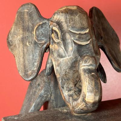 LOT 107C: African Hand Carved Wooden Cd Holder