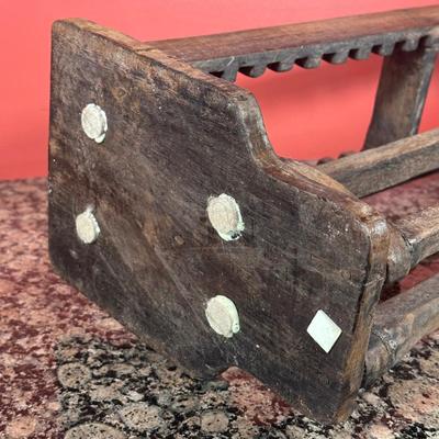 LOT 107C: African Hand Carved Wooden Cd Holder