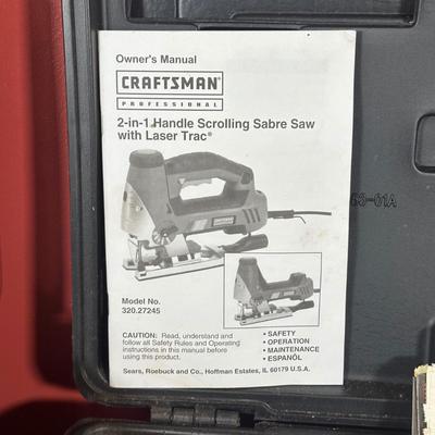 LOT 110C: TOOL LOT Craftsman Handle Scrolling Sabre Saw w/ Laser Trac 320 27245, Hand Tools & More