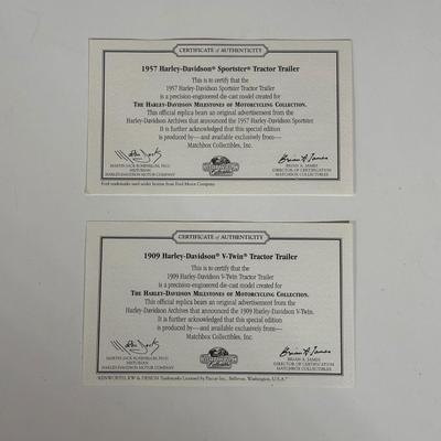 LOT 114C: Three New in Box Matchbox/Harley Davidson Die Cast Tractor Trailers