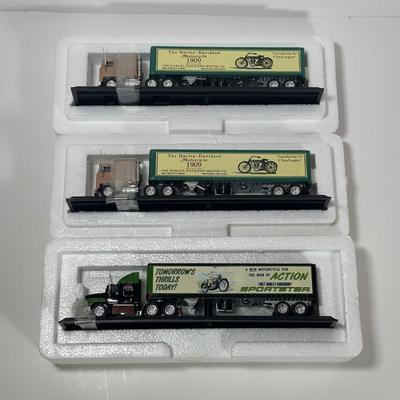 LOT 114C: Three New in Box Matchbox/Harley Davidson Die Cast Tractor Trailers