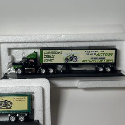 LOT 114C: Three New in Box Matchbox/Harley Davidson Die Cast Tractor Trailers