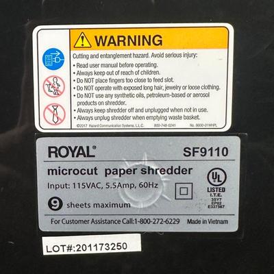 LOT 117C: Office Essentials - Royal Microcut Paper Shredder SF9110 & More