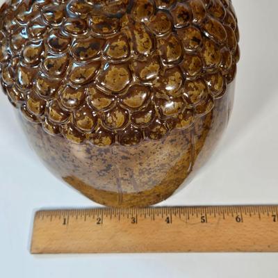 LOT 144B: Fall Leaves Serving Platter, Acorn Cookie Jar, and Cherry Pie Baking Dish