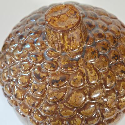 LOT 144B: Fall Leaves Serving Platter, Acorn Cookie Jar, and Cherry Pie Baking Dish