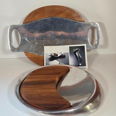 LOT 145B: Nambe' Award Winning Serving Platters. Food Safe and Thermal Retentive