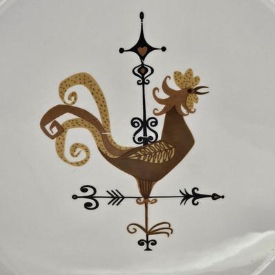 LOT 146B: Rooster Soup Tureen Made in Italy, Cookie Jar, Serving Dishes, Gravy Boat, and Three Small Sitting Hens