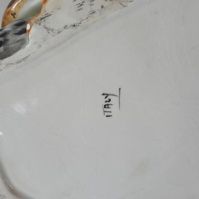 LOT 146B: Rooster Soup Tureen Made in Italy, Cookie Jar, Serving Dishes, Gravy Boat, and Three Small Sitting Hens