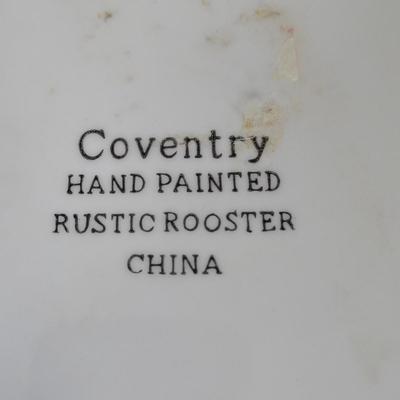 LOT 146B: Rooster Soup Tureen Made in Italy, Cookie Jar, Serving Dishes, Gravy Boat, and Three Small Sitting Hens