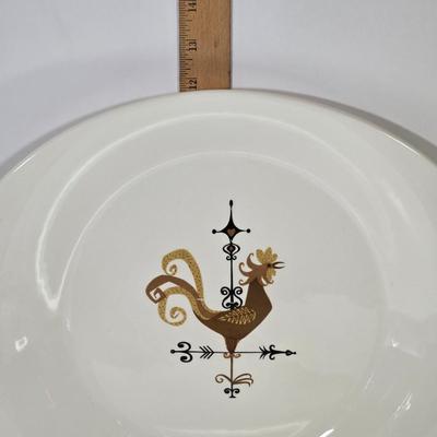 LOT 146B: Rooster Soup Tureen Made in Italy, Cookie Jar, Serving Dishes, Gravy Boat, and Three Small Sitting Hens