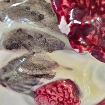 LOT 146B: Rooster Soup Tureen Made in Italy, Cookie Jar, Serving Dishes, Gravy Boat, and Three Small Sitting Hens