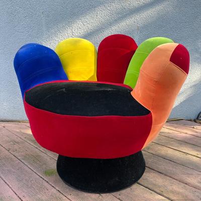 LOT 153C: Two Multicolor Lumisource Mitt Chairs