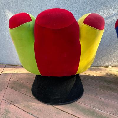 LOT 153C: Two Multicolor Lumisource Mitt Chairs