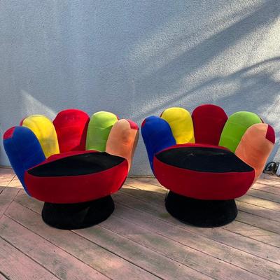 LOT 153C: Two Multicolor Lumisource Mitt Chairs