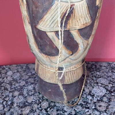 LOT 154C: Two Large Hand Carved African Drums