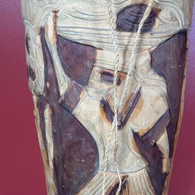 LOT 154C: Two Large Hand Carved African Drums