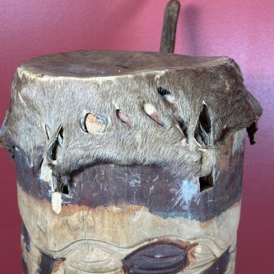 LOT 154C: Two Large Hand Carved African Drums