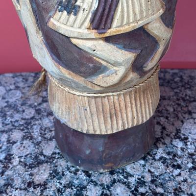 LOT 154C: Two Large Hand Carved African Drums