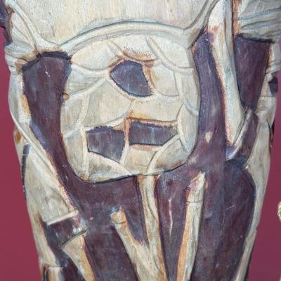 LOT 154C: Two Large Hand Carved African Drums