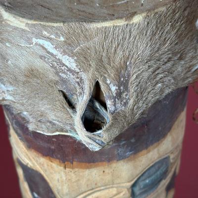 LOT 154C: Two Large Hand Carved African Drums