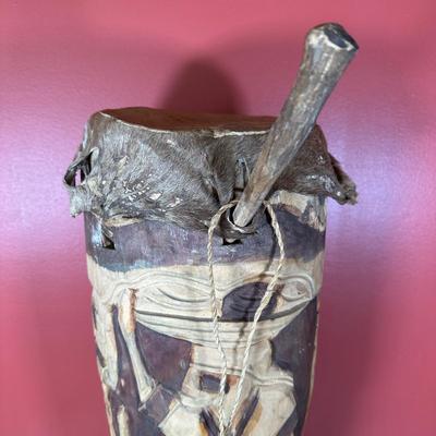 LOT 154C: Two Large Hand Carved African Drums