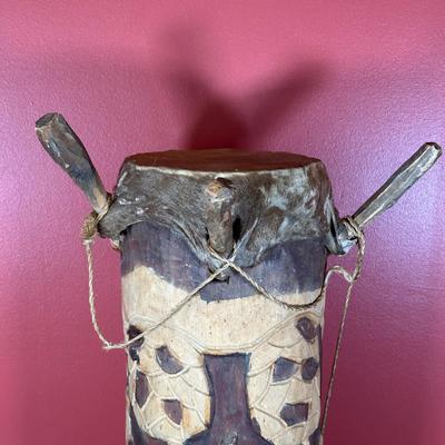 LOT 154C: Two Large Hand Carved African Drums