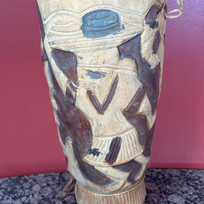 LOT 154C: Two Large Hand Carved African Drums