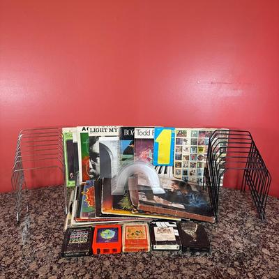 LOT 156C: Collection Of Records, Sheet Music, Record Stands & 8 track tapes