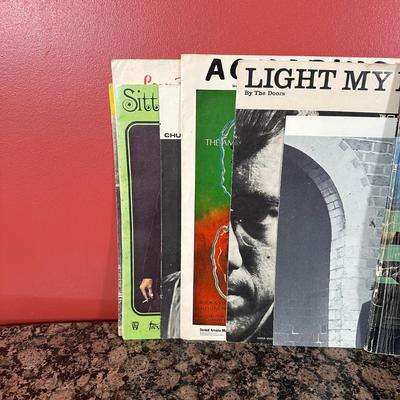 LOT 156C: Collection Of Records, Sheet Music, Record Stands & 8 track tapes