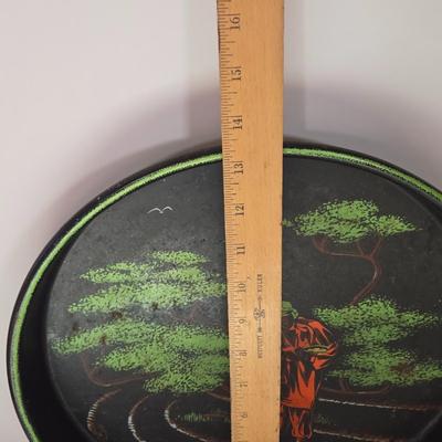 LOT 166B: Vintage 1960's Maxey Peacock Metal Snack Trays & more - Various Sizes