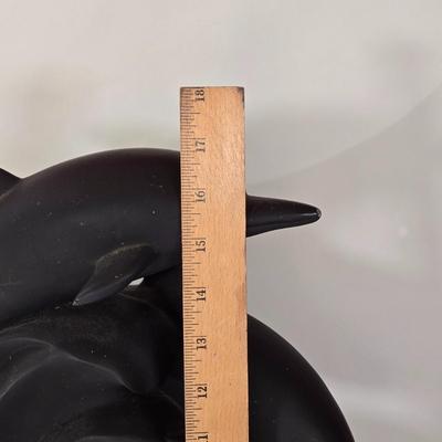 LOT 170B: Two Vintage Dolphin Moon Table Lamps- Black & White-They Work!