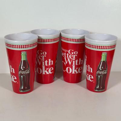 LOT 175C: Coca Cola Decor - Cups, Straws, Mini Clock & More
