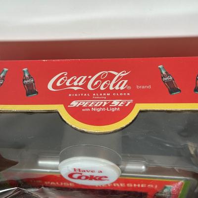 LOT 175C: Coca Cola Decor - Cups, Straws, Mini Clock & More