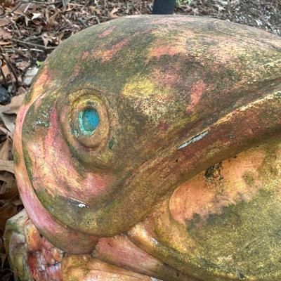 LOT 179C: 16” Tall Concrete Fish Garden Fountain