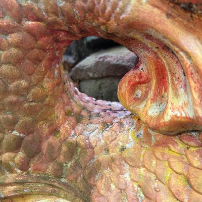 LOT 179C: 16” Tall Concrete Fish Garden Fountain