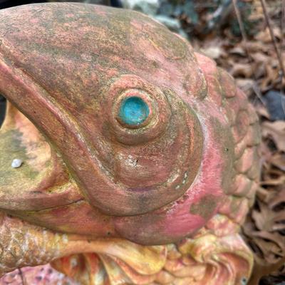 LOT 179C: 16” Tall Concrete Fish Garden Fountain