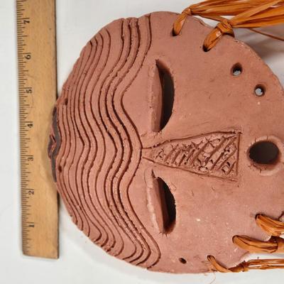 LOT 184B: Handmade Clay Mask Wall Hanging