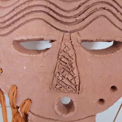 LOT 184B: Handmade Clay Mask Wall Hanging