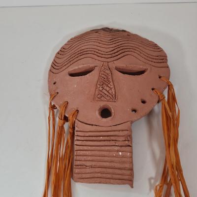 LOT 184B: Handmade Clay Mask Wall Hanging