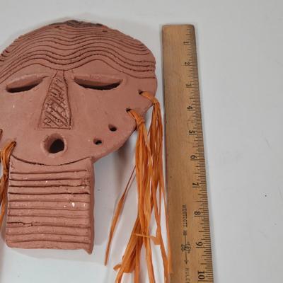 LOT 184B: Handmade Clay Mask Wall Hanging