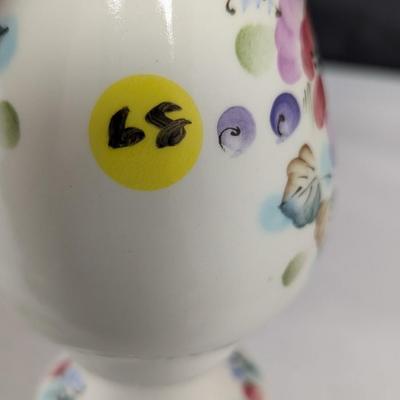 Russian Hand Painted Vase Napkin Holder & Salt & Pepper Shakers #68