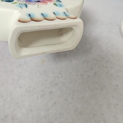 Russian Hand Painted Vase Napkin Holder & Salt & Pepper Shakers #68