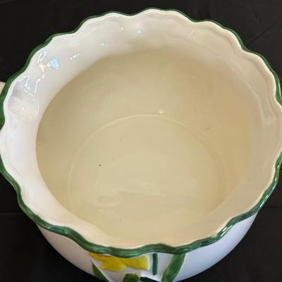 Vintage Ceramic Sunflower Pitcher, Flower Bowl Pot & Pineapple Tile